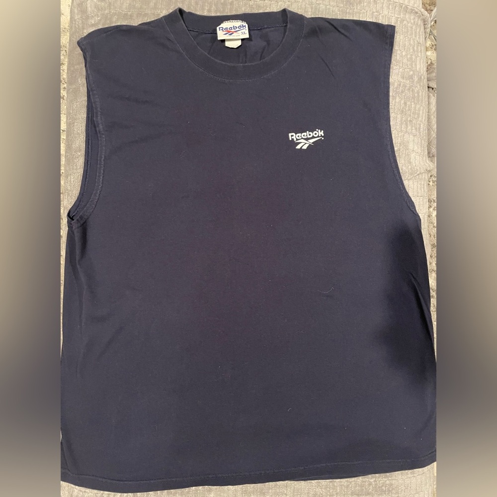 Vintage Reebok Navy Blue Athletic Tank Mens Size XL